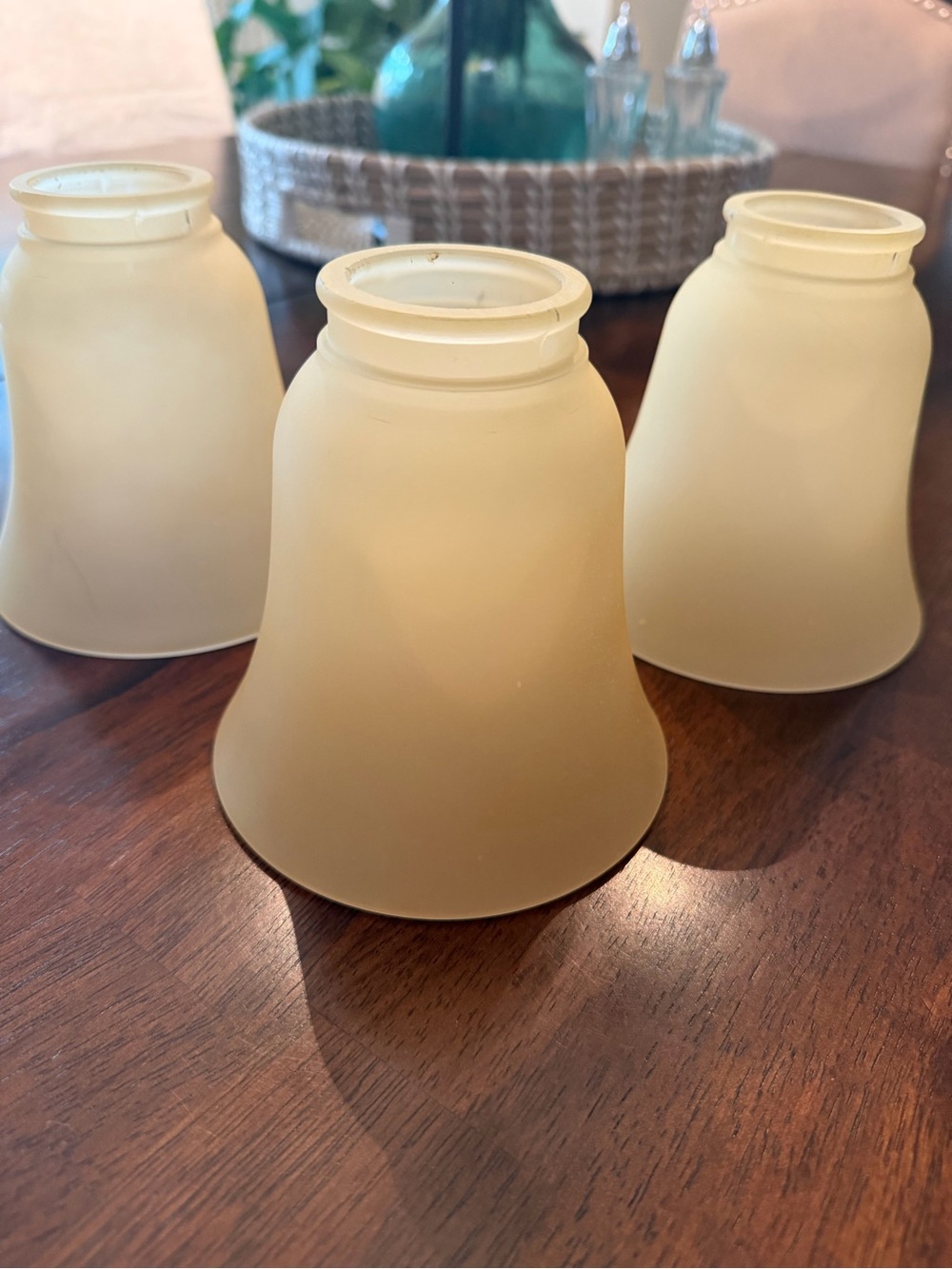 Unbranded Cream Frosted Glass Lamp Shades - Set of 3